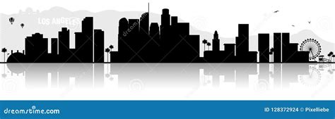 Los Angeles L.A. Skyline Silhouette Black Isolated Vector Illustration | CartoonDealer.com ...