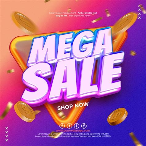 Premium Psd Psd Gradient Sales Banner With Editable 3d Style Effect