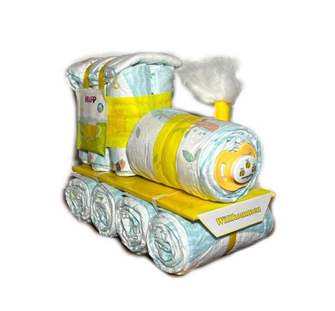 Diaper Cake Diaper Locomotive Diaper Locomotive Yellow Diaper Train