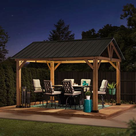 Sunjoy Ft W X Ft D Solid Wood Patio Gazebo Reviews Wayfair