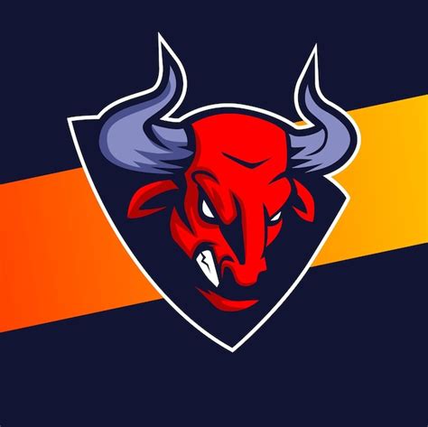 Premium Vector Bull Head Logo Mascot Design With Big Horn For Sport