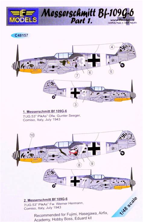 Modelimex Online Shop Decals Messerschmitt Bf G Comiso Pt