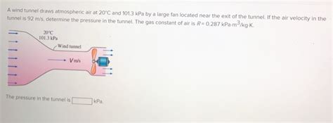 Solved A Wind Tunnel Draws Atmospheric Air At 20C And 101 3 Chegg