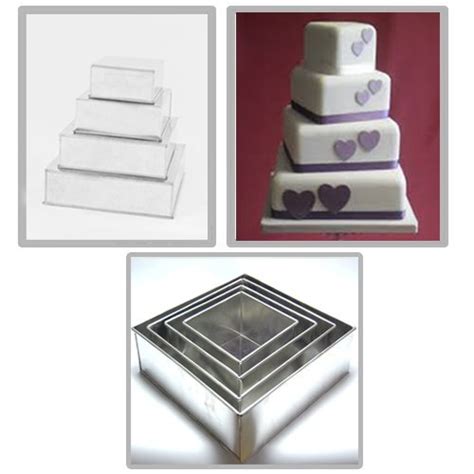 Euro Tins Multi Layer Cake Pans Wedding Cake Pan Square 4 Tier 5 Deep