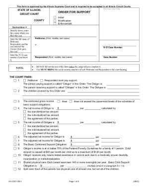 Fillable Online Illinois Standardized Forms Approved Order For