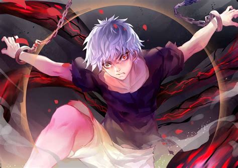Download Anime Blue Boy Ken Kaneki Tied Up Wallpaper