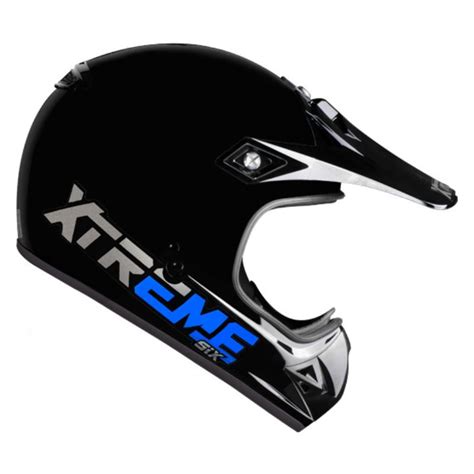 CAPACETE EBF CROSS SIX EXTREME PRETO C AZUL 58 Distribuidora Xande Motos