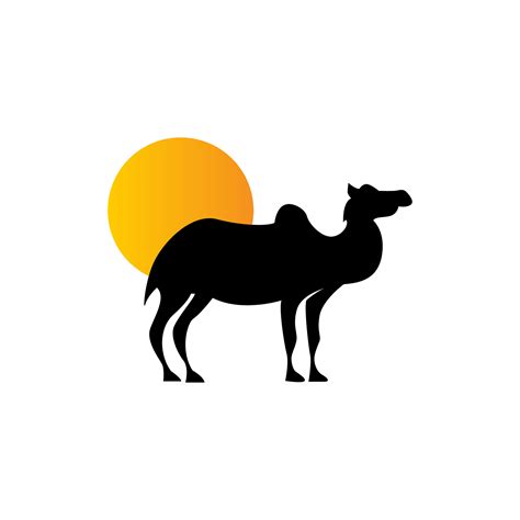 camel and sun vector icon logo design template,camel logo design ...