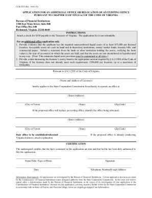 Fillable Online Scc Virginia Application For An Additional Office Or