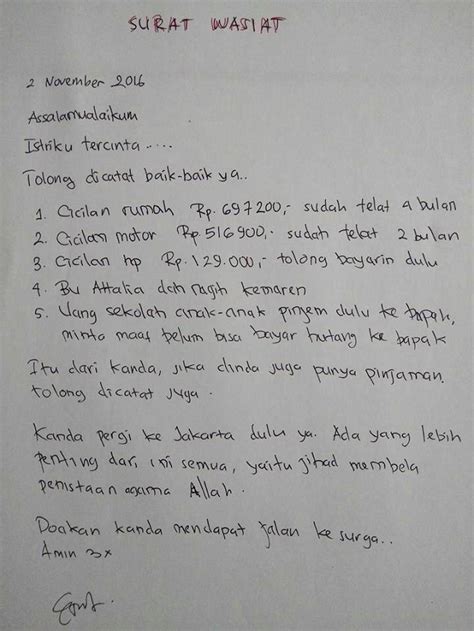 Detail Surat Wasiat Sebelum Meninggal Koleksi Nomer