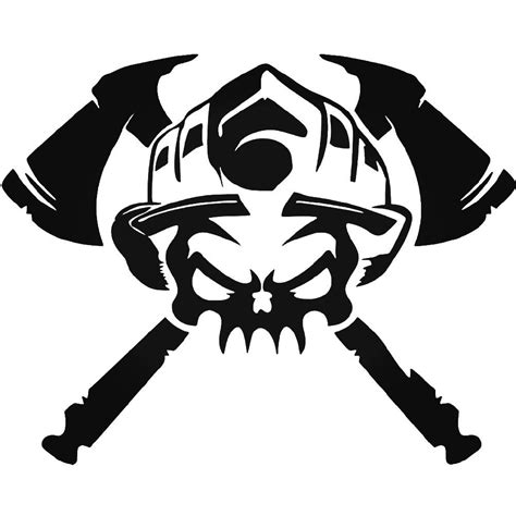 Firefighter Skull Crossbones Vinyl Decal Sticker Ballzbeatz