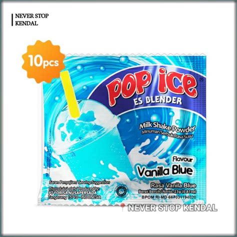 Pop Ice Vanilla Blue Renceng Isi Sachet Lazada Indonesia