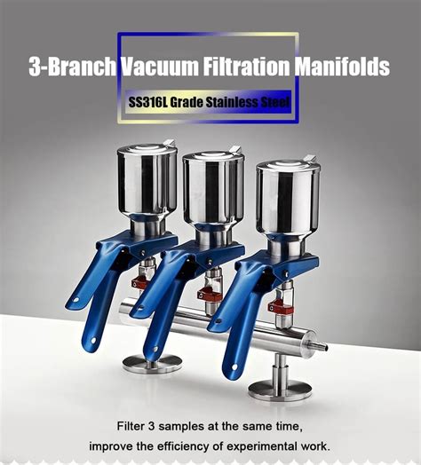 Branch Stainless Steel Solvent Filter Manifold Vacuum Filtration