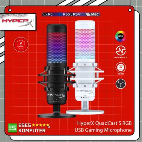 Promo Microphone Hyperx Quadcast S Rgb Professional Usb Condenser Mic