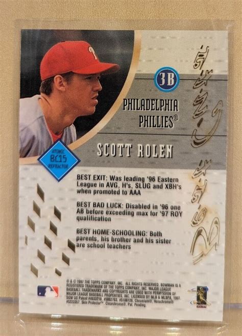 Bowman S Best Best Cuts Atomic Refractor Scott Rolen Hof Rare