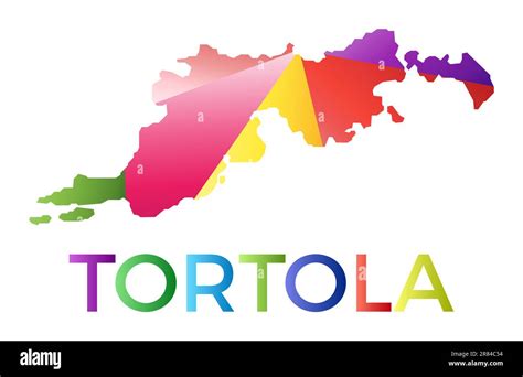 Bright Colored Tortola Shape Multicolor Geometric Style Island Logo