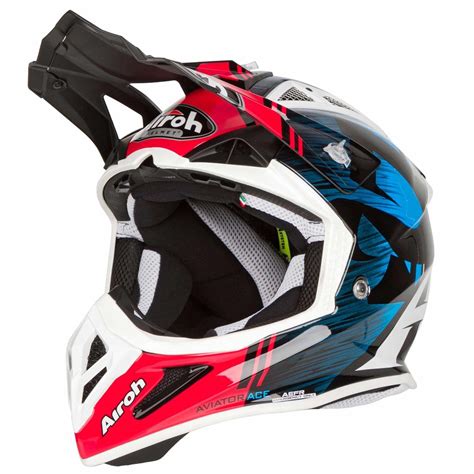 Airoh Casco MX Aviator ACE Kybon Blu Rosso Maciag Offroad