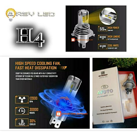 Jual Biji Lampu Mobil Led H Super Terang Turbo Fan Brio Mobilio