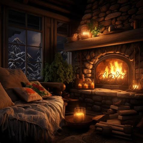 Premium AI Image | Warmth and calmness emanating from a cozy fireplace