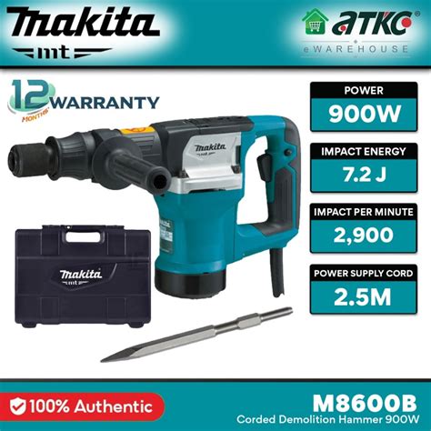 Makita M8600b Demolition Hammer 17mm 1116 900w