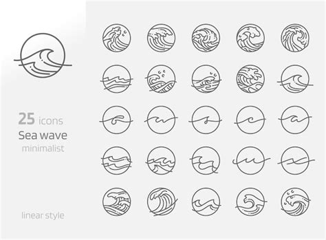 Premium Vector Water And Ocean Wave Line Art Logo Vector Illustration Oriental Style Graphic