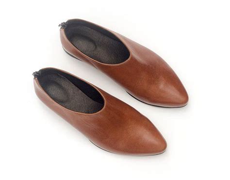 Tan Brown Leather Flats Womens Custom Made Shoes Etsy In 2022 Minimalist Shoes Flat Brown