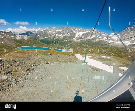 Spectacular mountain landscape viewed from cable car lift Stock Photo ...