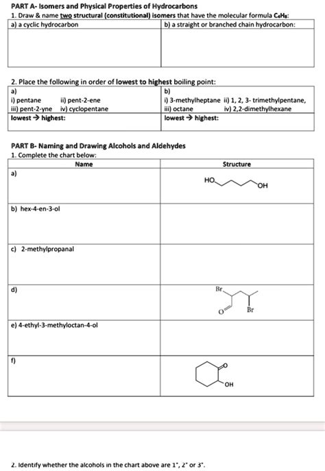 SOLVED: 'This is a chemistry question PART A- Isomers and Physical ...