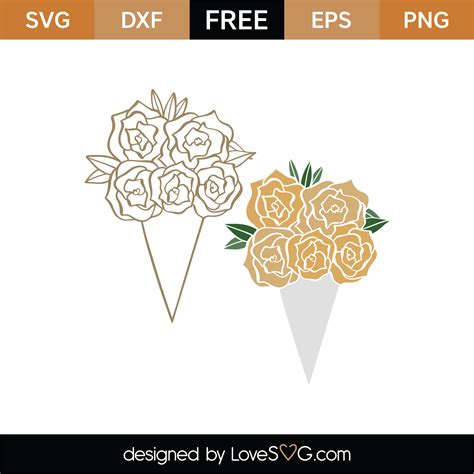 Free Flower Bouquet SVG Cut File Lovesvg