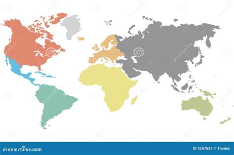 Continental Worldmap Stock Photos - Image: 5267653