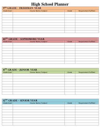 School Planner 11 Examples Format Pdf