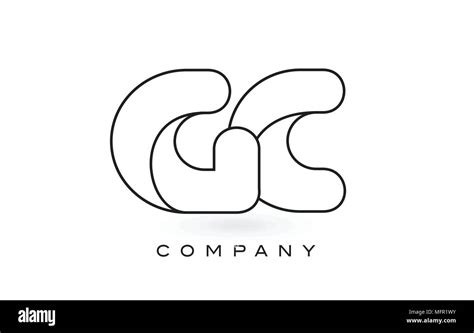 Gc Monogram Letter Logo With Thin Black Monogram Outline Contour