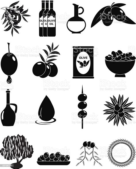 Olive Icons Set Stock Illustration Download Image Now 2015