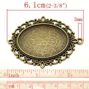 5 Pcs Antique Bronze Oval Pendant Picture Photo Frame Bezel Setting