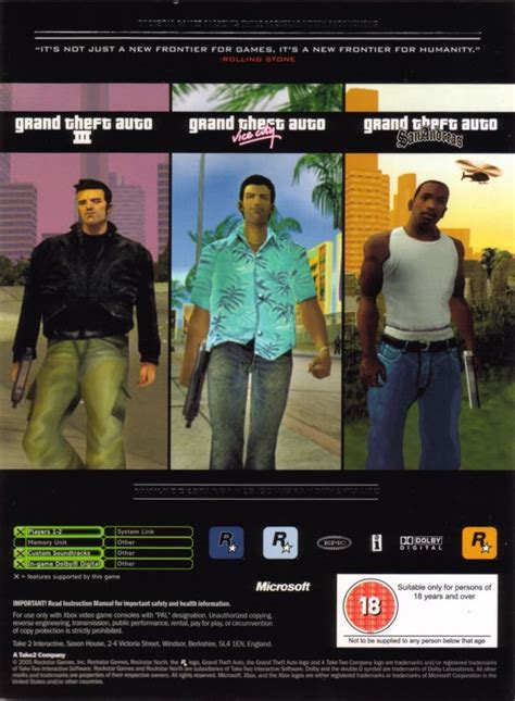 Grand Theft Auto The Trilogy 2005 Xbox Box Cover Art Mobygames