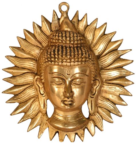 7 Lord Buddha Wall Hanging Mask Tibetan Buddhist In Brass Handmade