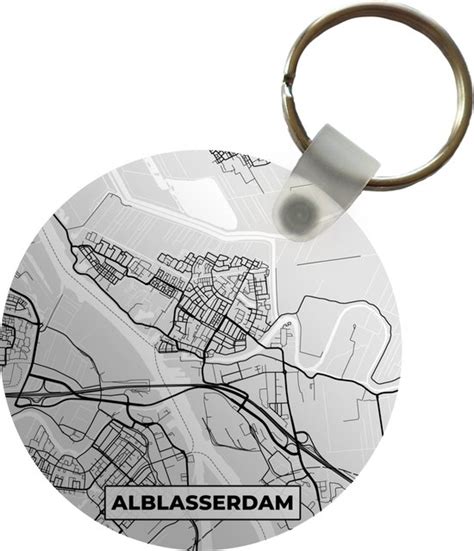 Sleutelhanger Plattegrond Alblasserdam Kaart Stadskaart