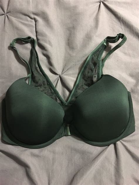 Victorias Secret Front Close Demi Bra Size 32dd Black With Mesh Back Ebay