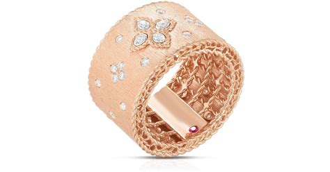 Roberto Coin Synthetic 18k Rose Gold Venetian Princess Diamond Ring