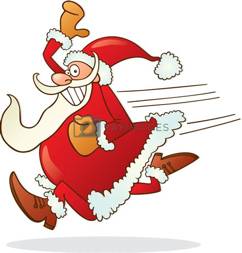 Running Santa Claus By Izakowski Vectors Illustrations With Unlimited