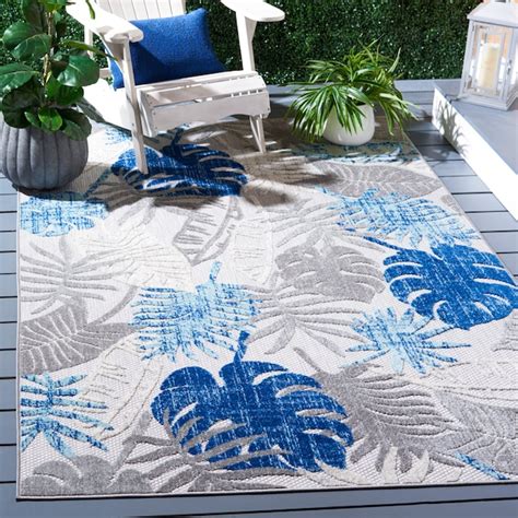 Safavieh Cabana 5 X 8 Ft Grayblue Indooroutdoor Floral Tropical