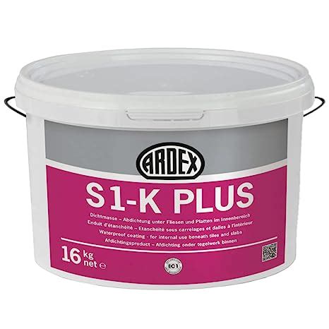 ARDEX S 1 K PLUS Dichtmasse 16 KG Abdichtung Fliesen Innenbereich Bad