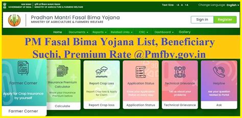 PM Fasal Bima Yojana List 2024 Beneficiary Suchi Premium Rate Pmfby