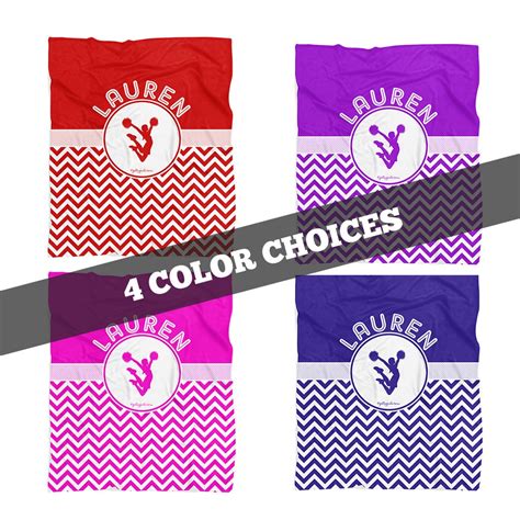 Personalized Cheerleading Blanket Monogrammed Cheerleading Bedding