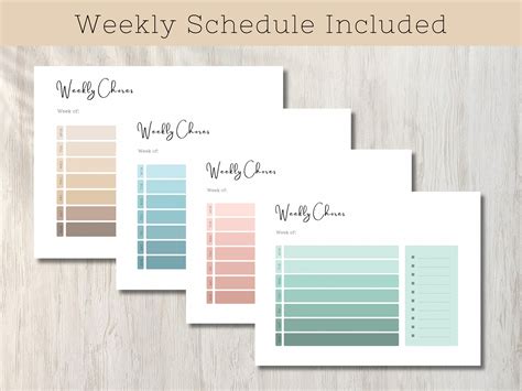 Cleaning Planner Adult Chore Chart Responsibility List House Zones ...