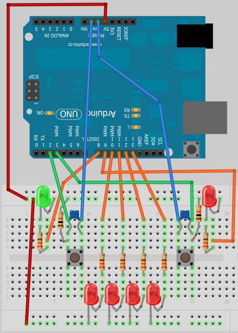 TUTO Un genre de Simon avec 6 leds et 2 boutons poussoirs Français