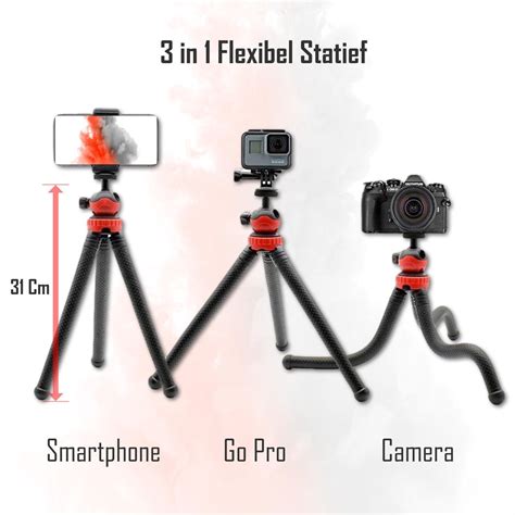 Tenta In Flexibel Statief Voor Smartphone Camera En Gopro