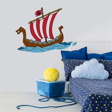 Muursticker Vikingschip Wickie De Viking Wall Art Nl