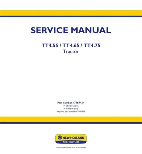 New Holland TT4 55 TT4 65 TT4 75 Tractor Service Repair Manual 47969