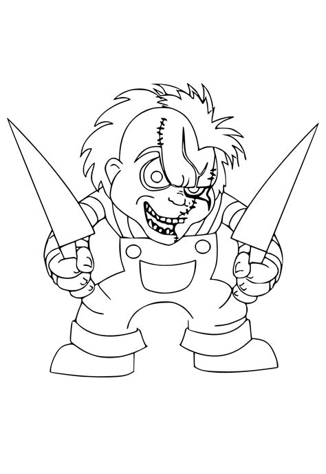 Free Printable Chucky Knives Coloring Page Sheet And Picture For